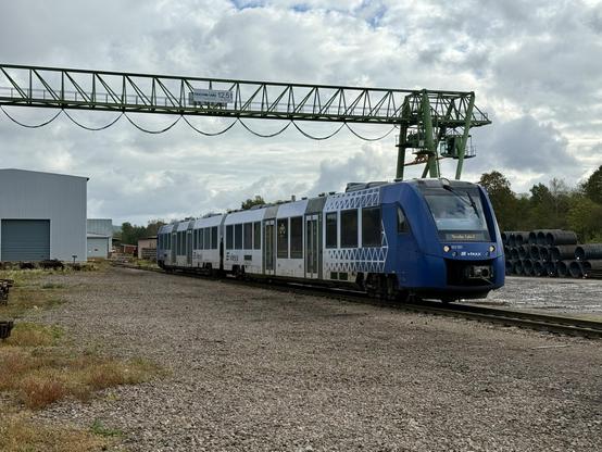 vlexx-LINT unter dem Portalkran bei der BahnLog.