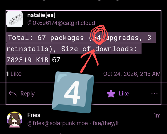 screenshot of its post with the number 4 circled and labeled with a red arrow and a big emoji 4