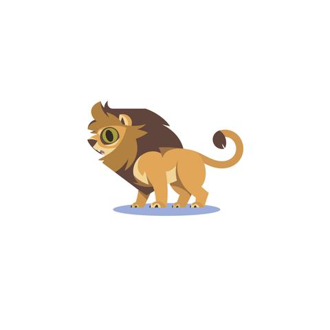 A side profile of a male lion with a bushy brown mane